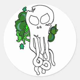 Pegatina Redonda Verde octo