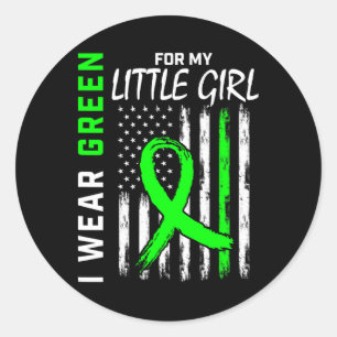 Pegatina Redonda Verde Para Niña Hija Enfermedad Renal Awar