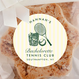 Pegatina Redonda Verde Retro Último Swing Antes del Ring Tenis Bach