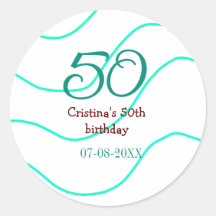 Verde rojo 50 cumpleaños fecha de añadir nombre p