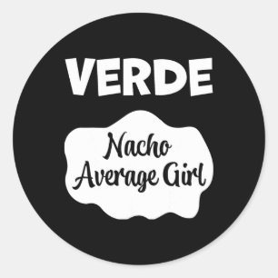 Pegatina Redonda Verde Salsa Taco Vestido Mujeres Hombres Halloween