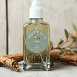 Pegatina Redonda Verde salvia | Etiquetas de ingredientes de produc