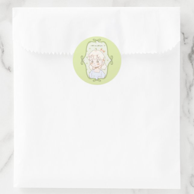Pegatina Redonda Verde Suave (Bolso)