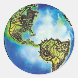 Pegatina Redonda Verde vivo