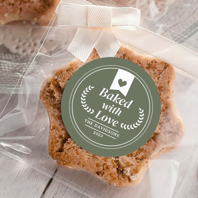 Pegatina Redonda Verdes al horno con Navidades de amor (Subido por el creador)