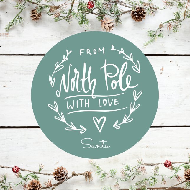 Pegatina Redonda Verdes de época de los Navidades Santa del Polo No (Subido por el creador)