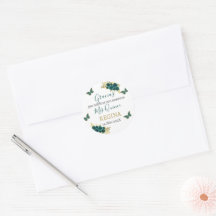 Verdor Floral Quinceañera Classic Round Sticke