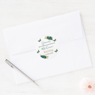 Pegatina Redonda Verdor Floral Quinceañera Classic Round Sticke