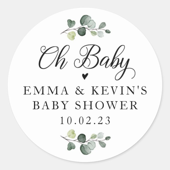 Pegatina Redonda Verdor Oh Pegatinas bebés (Anverso)