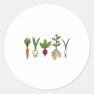 Pegatina Redonda verduras