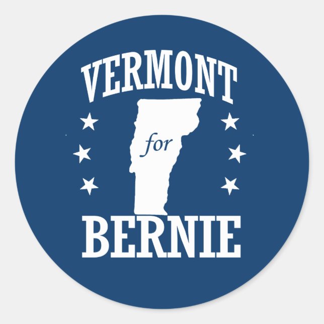 PEGATINA REDONDA VERMONT PARA BERNIE (Anverso)
