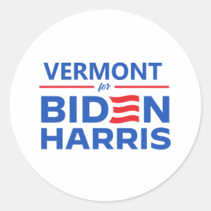 Pegatina Redonda Vermont para Biden Harris