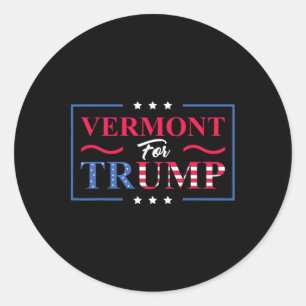 Pegatina Redonda Vermont por Trump - Voto pro-Trump Estado Republic
