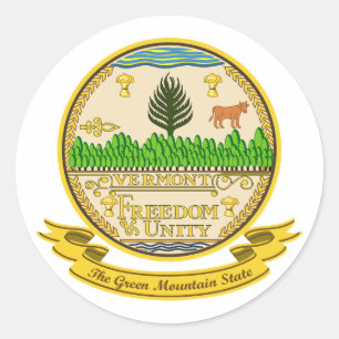 Pegatina Redonda Vermont Seal