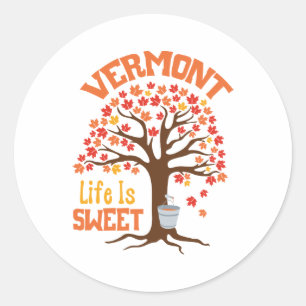 Pegatina Redonda Vermont Sweet Life