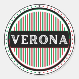Pegatina Redonda Verona City Pride Emblem – Italian Identity