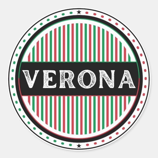 Pegatina Redonda Verona City Pride Emblem – Italian Identity (Anverso)
