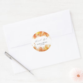 Pegatina Redonda Verona Sunset Watercolor Florals Gracias Boda