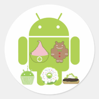 Pegatina Redonda Versiones de Android