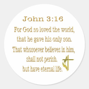Pegatina Redonda Verso de la Biblia