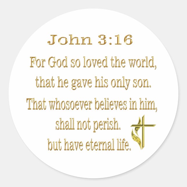 Pegatina Redonda Verso de la Biblia (Anverso)