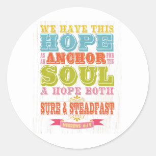 Pegatina Redonda Verso Scriptural cristiano de la biblia - 6:19