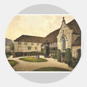 Pegatina Redonda Veste Coburg Furstenbau, Turingia, Alemania rara P