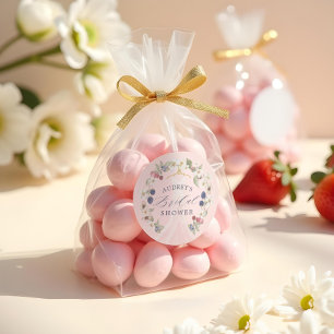 Pegatina Redonda Vestido de Despedida de Soltera Dulce como una Bay