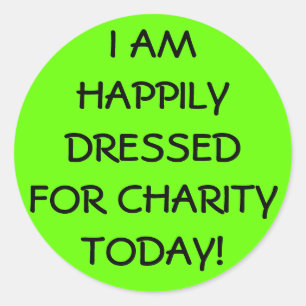 Pegatina Redonda Vestido feliz Viernes Casual