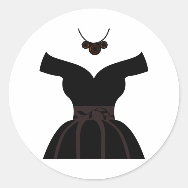 Pegatina Redonda Vestidos bodas duchas de novias graciosas gráficas (Anverso)