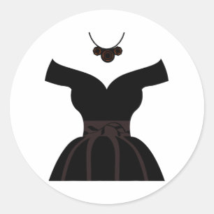 Pegatina Redonda Vestidos bodas duchas de novias graciosas gráficas