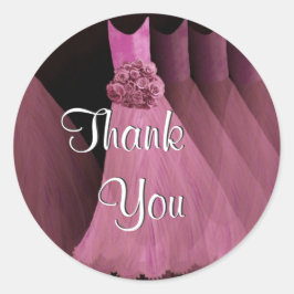 Pegatina Redonda Vestidos de dama de honor - Boda Gracias