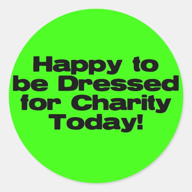 Pegatina Redonda Vestidos para la caridad (Anverso)
