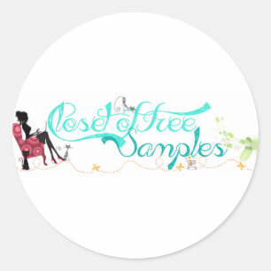 Pegatina Redonda Vestimenta con el logotipo de Cat Samples Closet