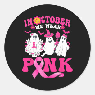 Pegatina Redonda Vestir Cáncer de Mama Rosa Guerrero Halloween Fant