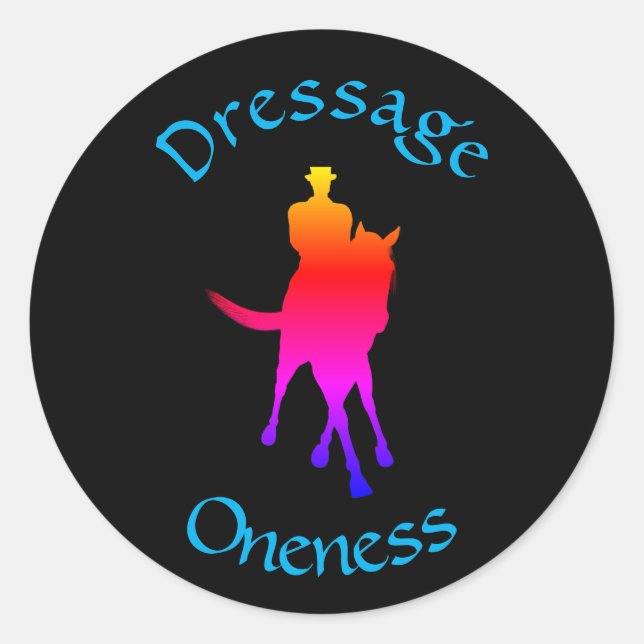 Pegatina Redonda Vestir es Oneness Rainbow (Anverso)