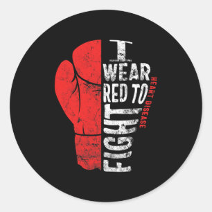 Pegatina Redonda Vestir Rojo Para Combatir La Conciencia Sobre Las 