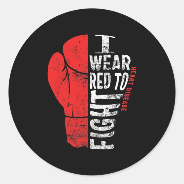 Pegatina Redonda Vestir Rojo Para Combatir La Conciencia Sobre Las  (Anverso)