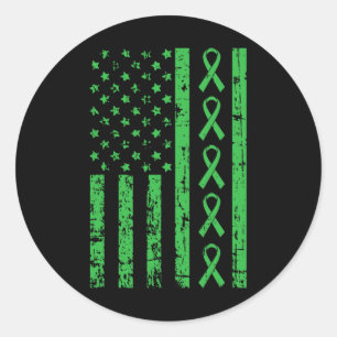 Pegatina Redonda Vestir Verde Para Concienciar Sobre La Enfermedad 