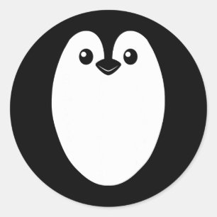 Pegatina Redonda Vestuario Penguin Halloween Para Hombres Mujeres N