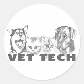 Pegatina Redonda Vet Tech