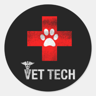 Pegatina Redonda Vet Tech Distresal Style Vet Tech