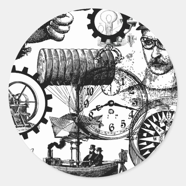 Pegatina Redonda veta de vapor (Anverso)