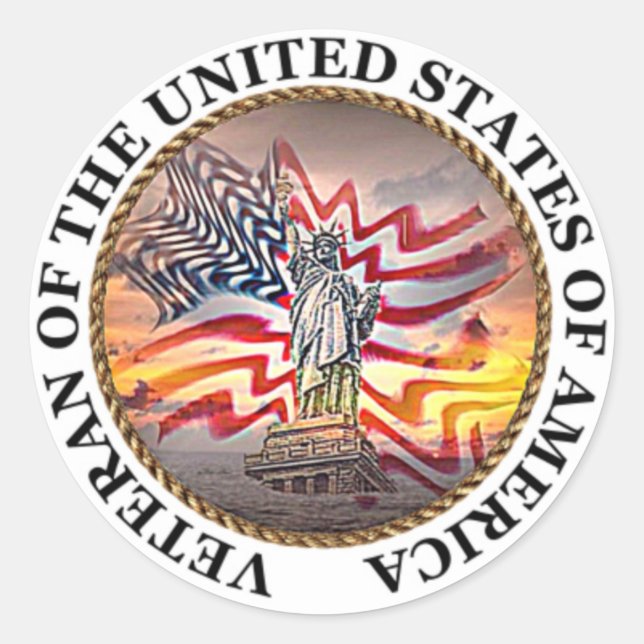 Pegatina Redonda Veterano (Anverso)