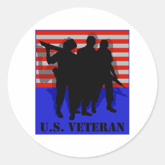 Pegatina Redonda Veterano de Estados Unidos