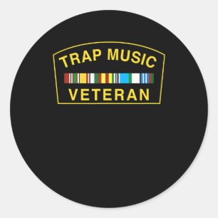 Pegatina Redonda Veterano de la música Trap - Hip Hop Calzado urban