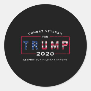 Pegatina Redonda Veterano De Trump 2020&#; - Mantén Nuestro Control
