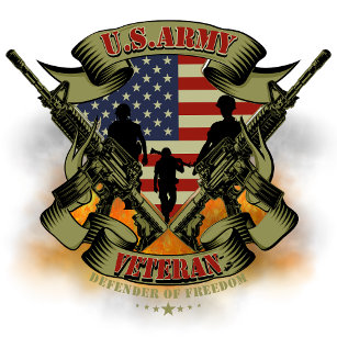 Pegatina Redonda Veterano del Ejército de Estados Unidos