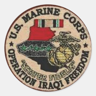 PEGATINA REDONDA VETERANO DEL USMC IRAQ