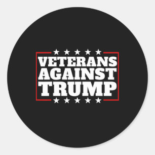 Pegatina Redonda Veteranos contra los veteranos anti-trump